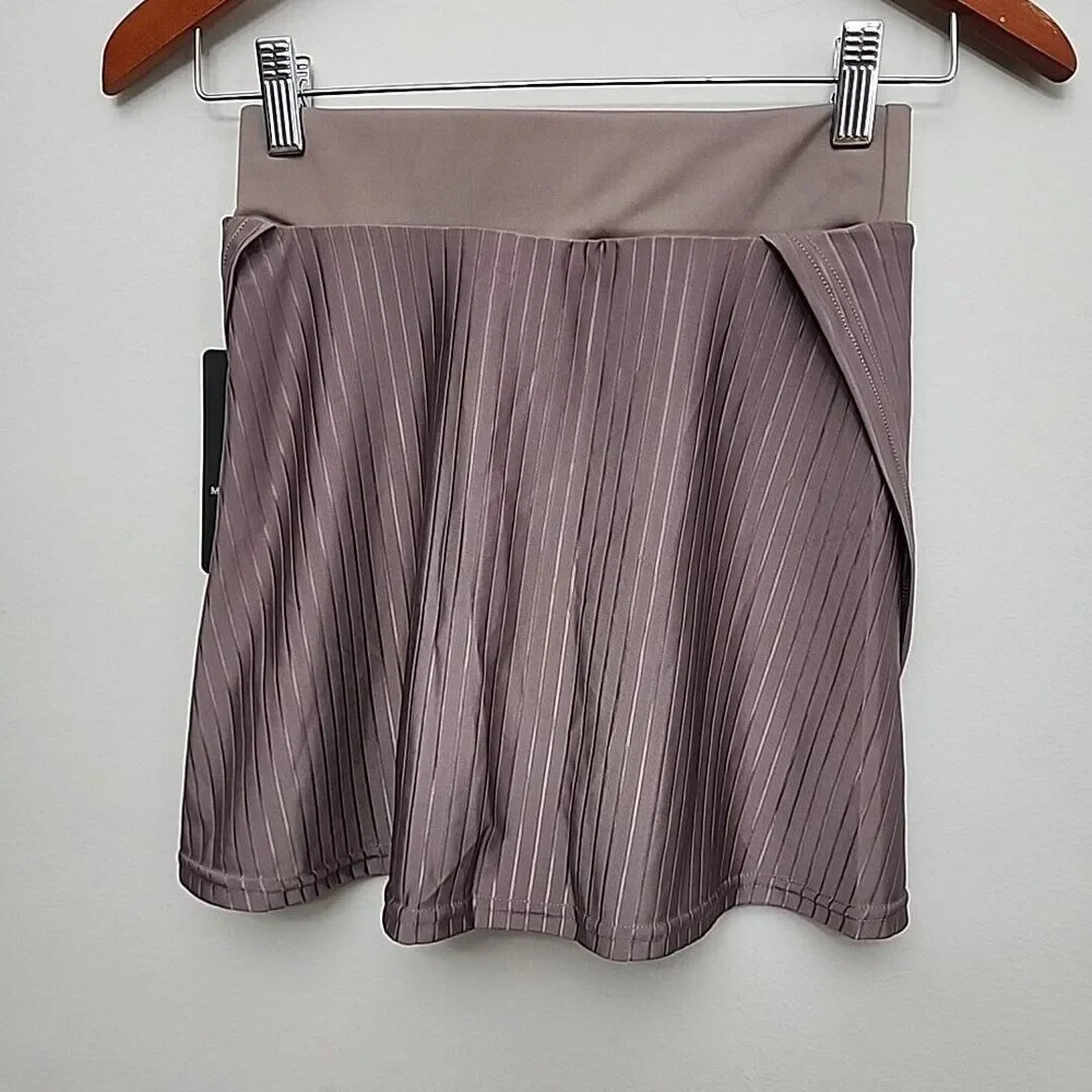 Move Theology Sheer Stripe Tennis Skort‎ Size XS Taupe Golf Skirt Athleisure